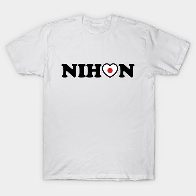 Nihon Love Heart Flag T-Shirt by tinybiscuits